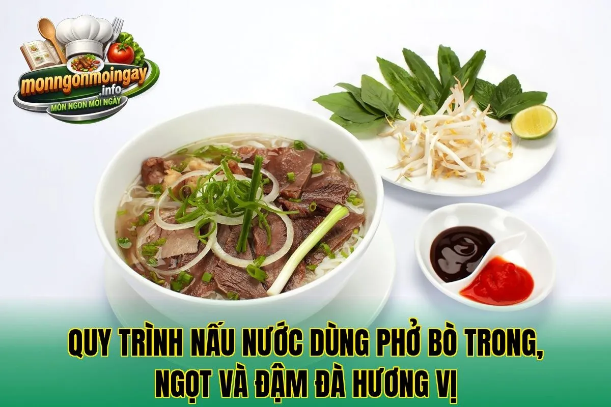 Quy trình nấu nước dùng phở bò trong, ngọt và đậm đà hương vị
