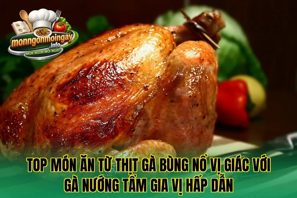Top món ăn từ thịt gà bùng nổ vị giác với gà nướng tẩm gia vị hấp dẫn