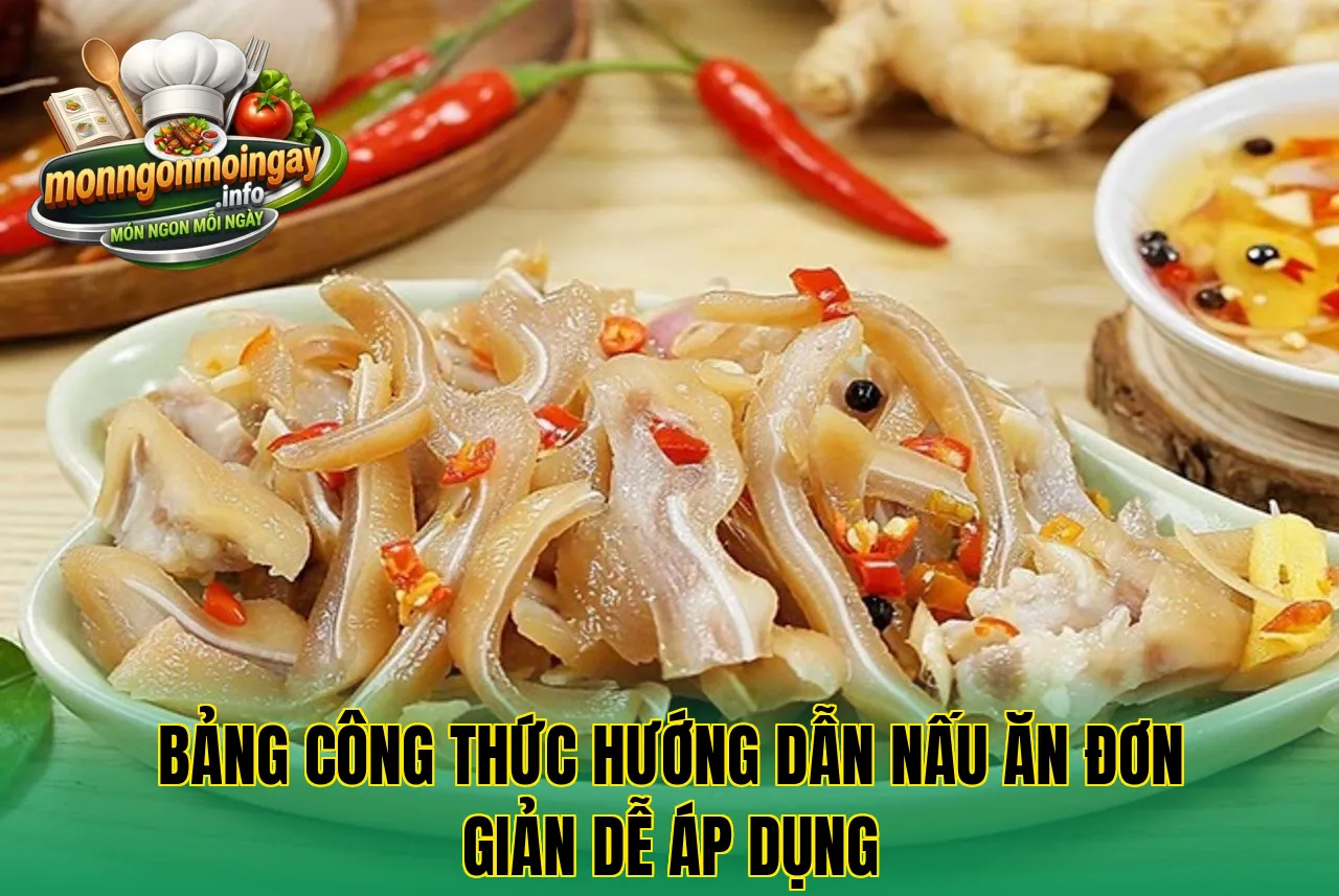 Bảng công thức hướng dẫn nấu ăn đơn giản dễ áp dụng