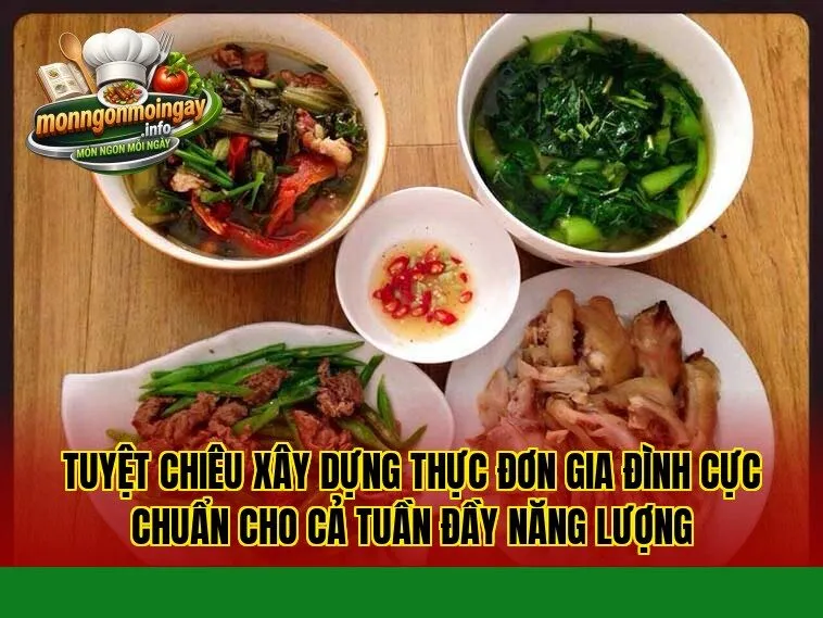 Tuyệt chiêu xây dựng thực đơn gia đình cực chuẩn cho cả tuần đầy năng lượng