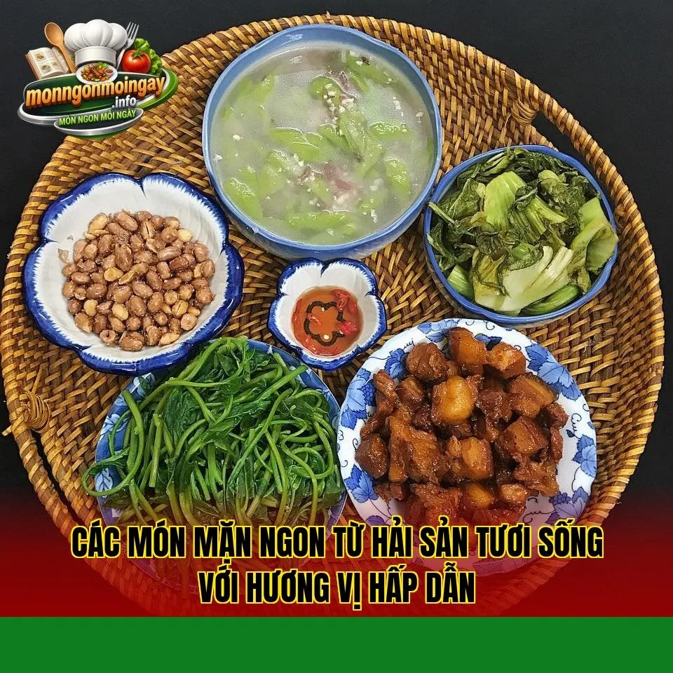 Các món mặn ngon từ hải sản tươi sống với hương vị hấp dẫn