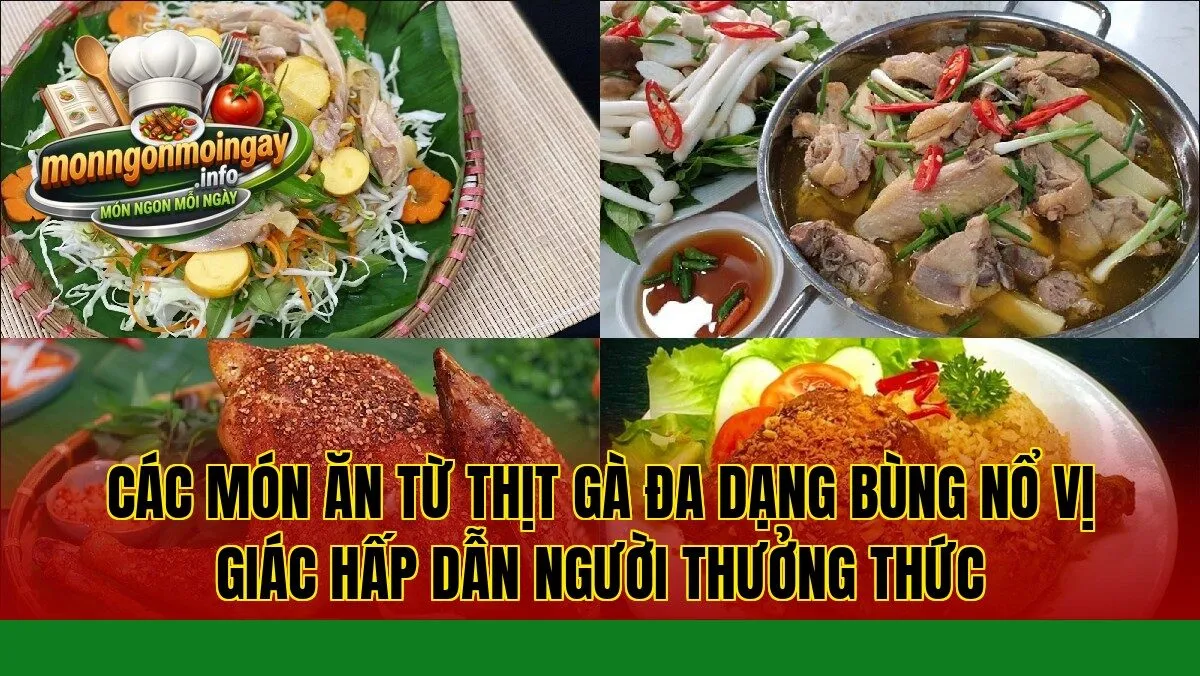 các món ăn từ thịt gà đa dạng bùng nổ vị giác hấp dẫn người thưởng thức