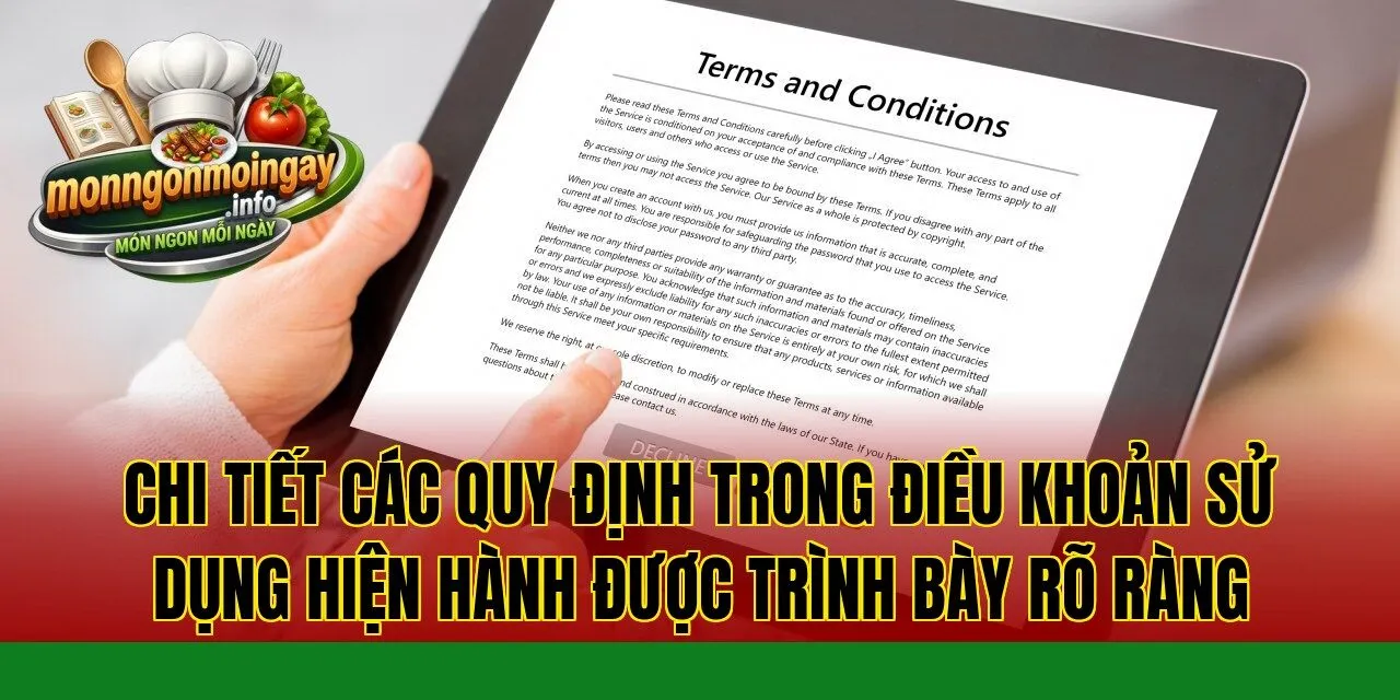 Chi tiết các quy định trong điều khoản sử dụng hiện hành được trình bày rõ ràng